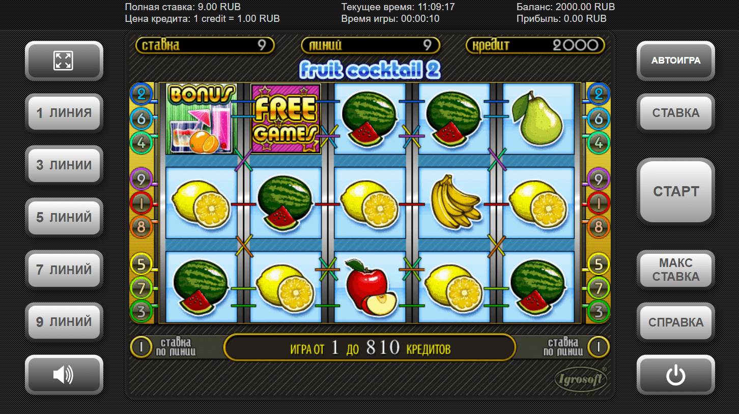fruit cocktail 2 игровой автомат